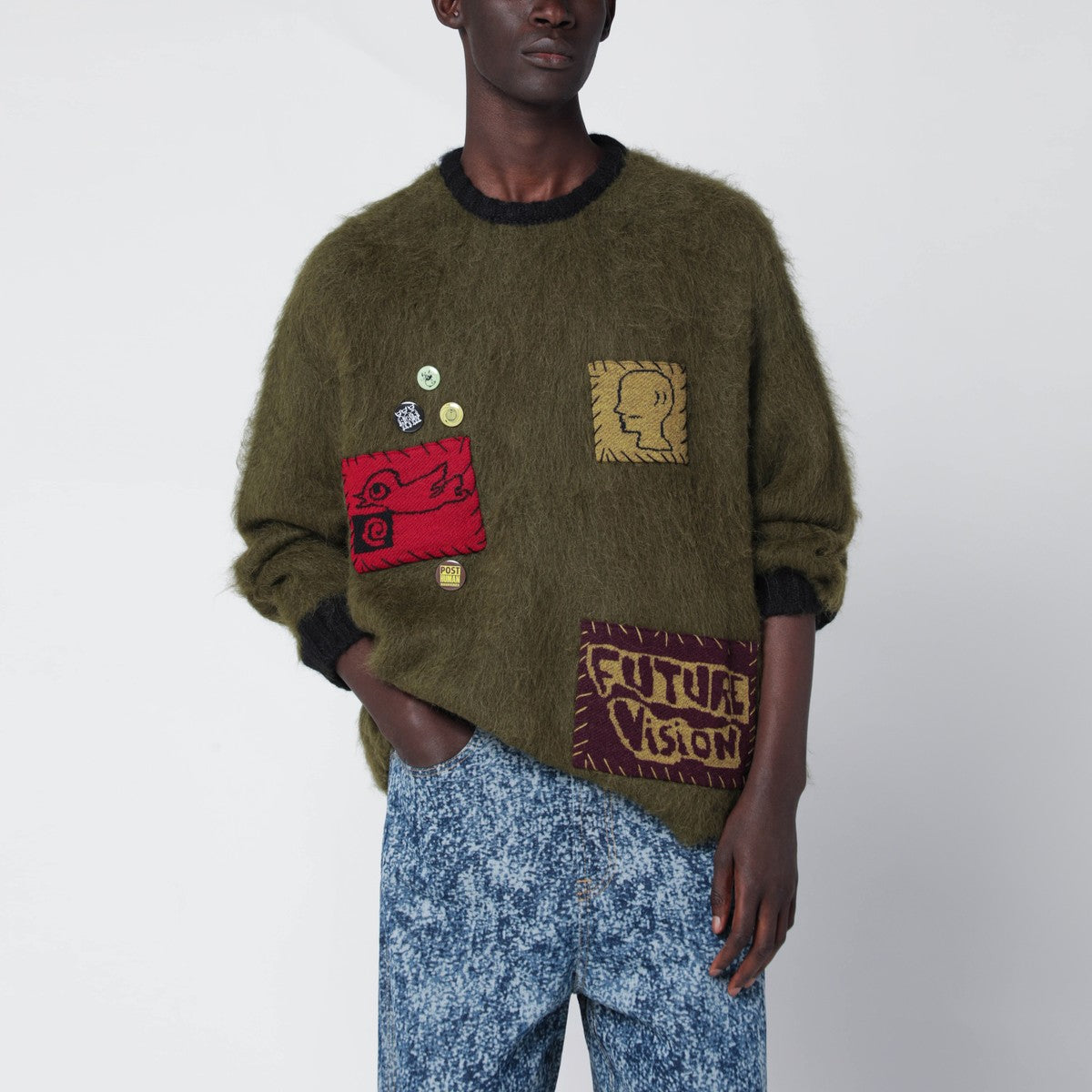 Brain Dead Olive green alpaca-blend sweater Brain Dead 