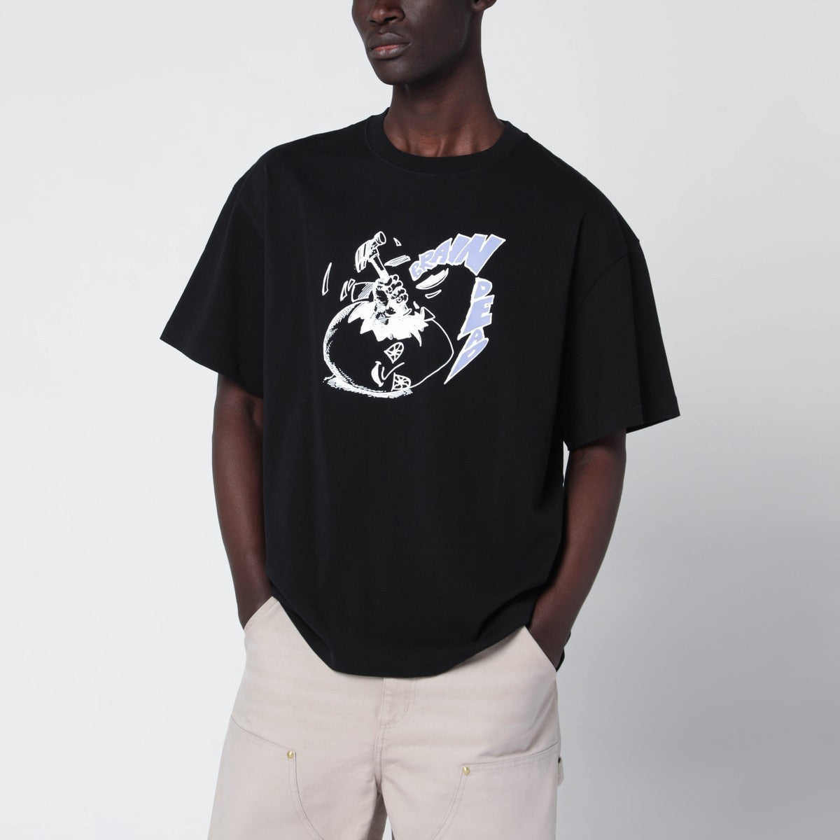 Brain Dead Black T-shirt with logo print Brain Dead 