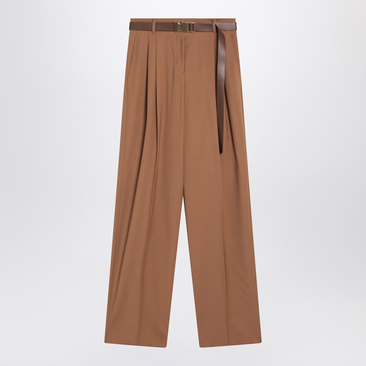 Max Mara Studio Hazelnut wool canvas trousers Max Mara Studio 