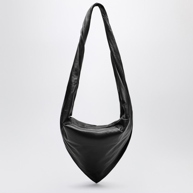 LEMAIRE Scarf bag in black/brown leather