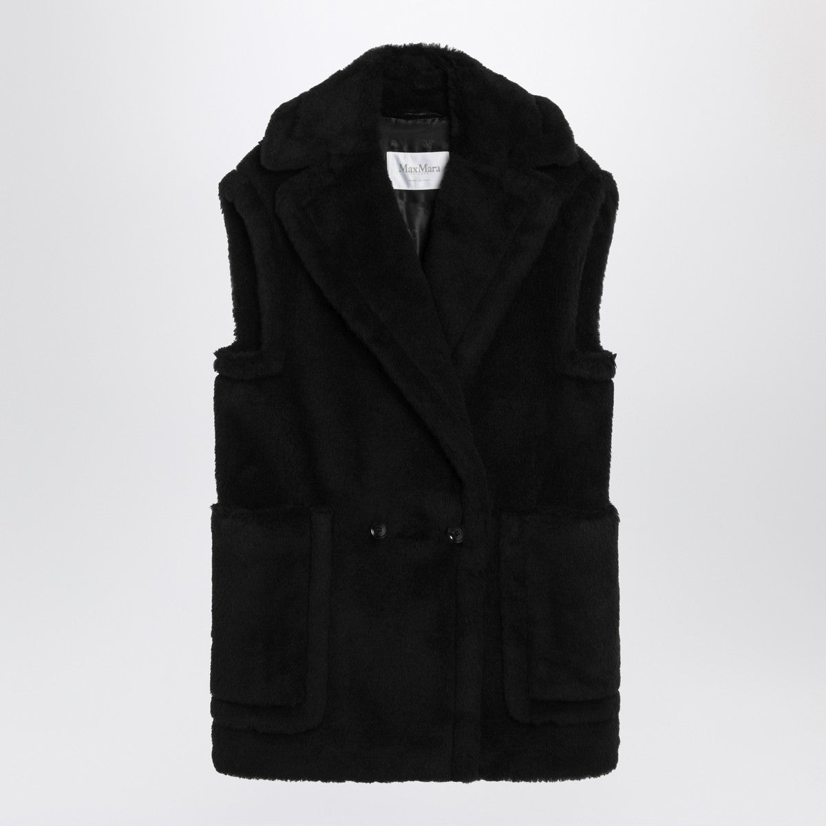Max Mara Black Teddy gilet in alpaca and wool Max Mara 