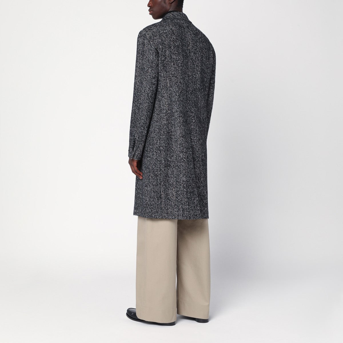 Tagliatore Black/beige houndstooth double-breasted coat Tagliatore 