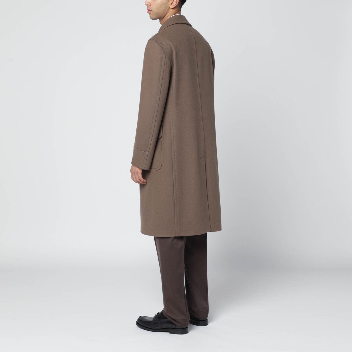 Tagliatore Taupe double-breasted wool-blend coat Tagliatore 