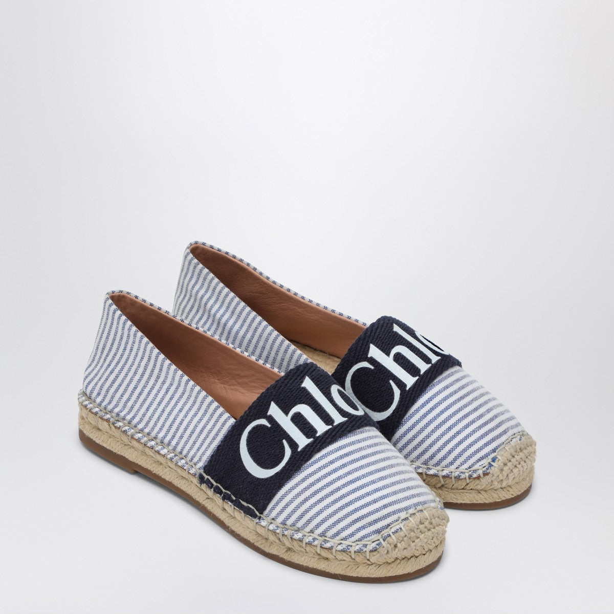 Chloé Woody striped espadrilles with logo Chloé 