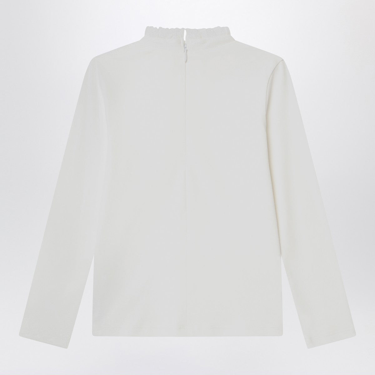 Chloé White top with high neck and ruffles Chloé 