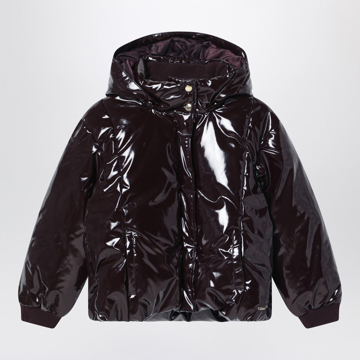 Chloé Shiny burgundy down jacket Chloé 