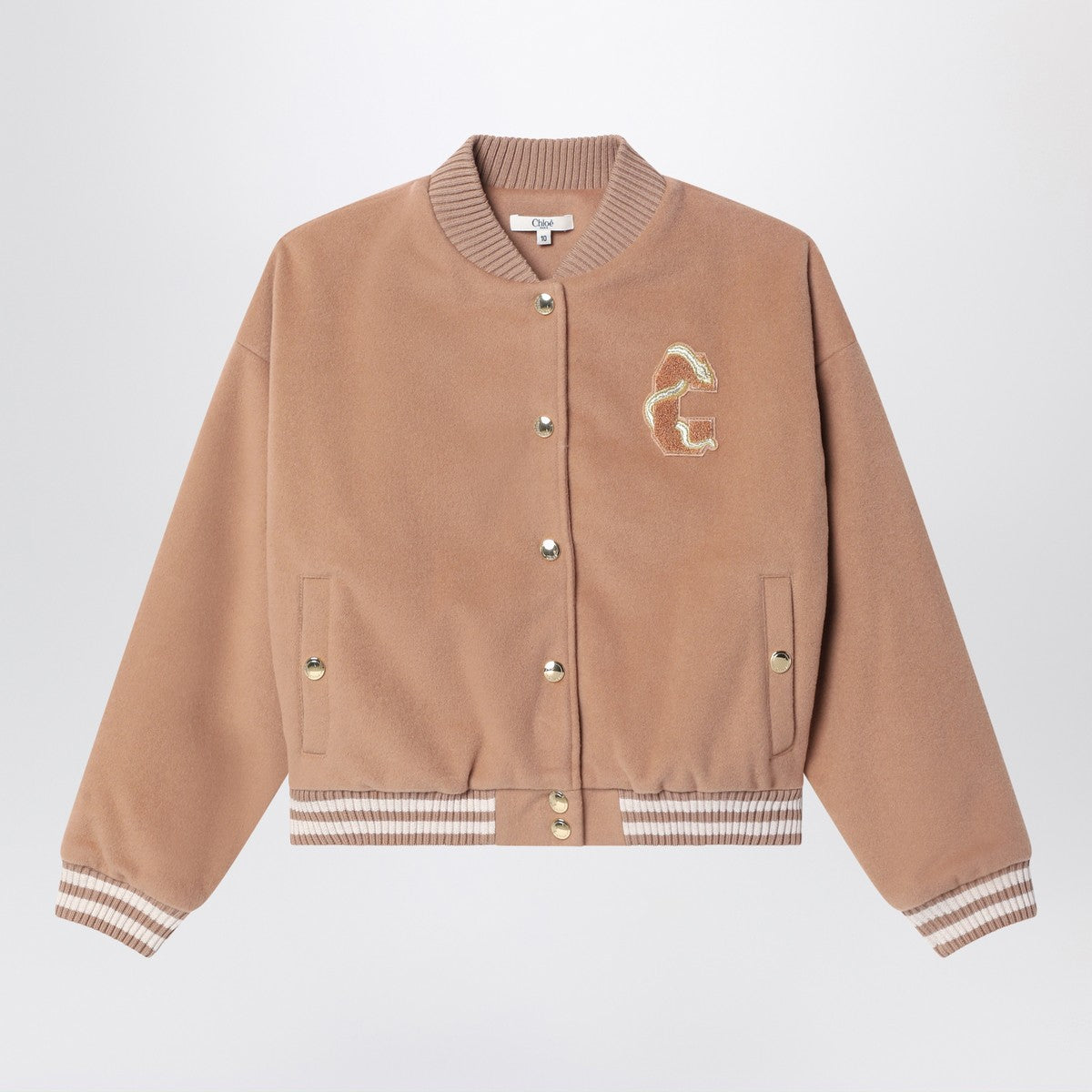 Chloé Peach-pink wool blend bomber jacket Chloé 