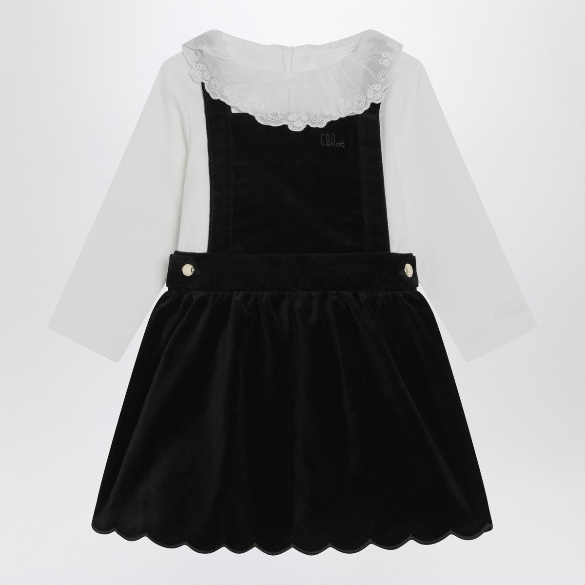 Chloé White and blue velvet dress Chloé 