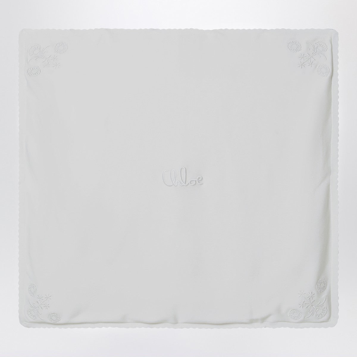 Chloé White cotton blanket with embroidery Chloé 