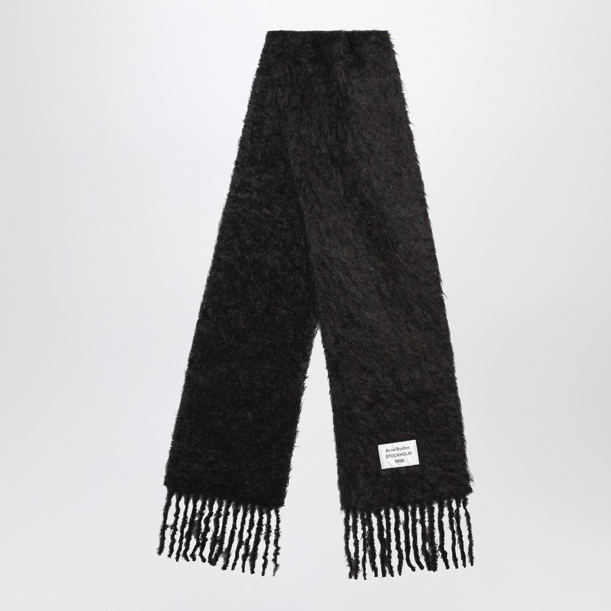 Acne Studios Black wool scarf with logo Acne Studios 