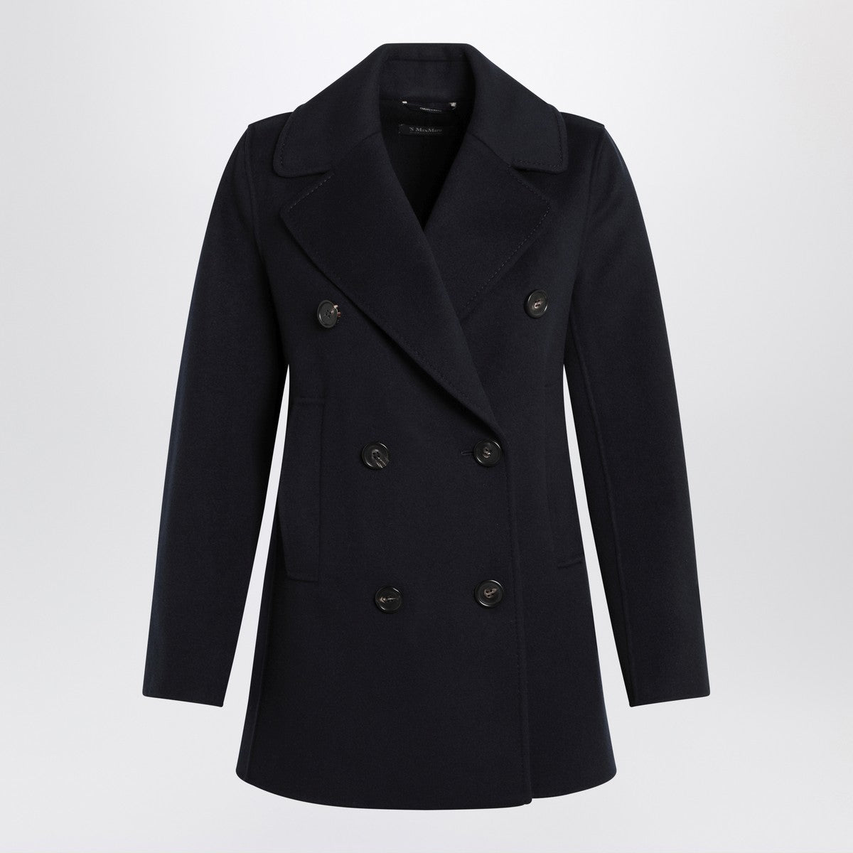 S Max Mara Double-breasted coat in midnight blue wool S Max Mara 