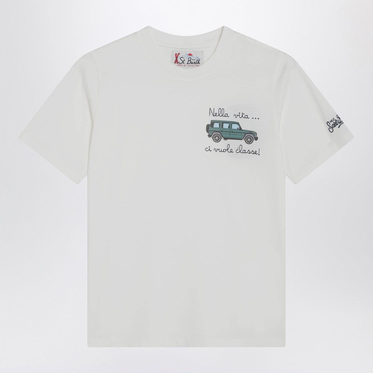 MC2 Saint Barth Arnott T-shirt in white with car embroidery MC2 Saint Barth 