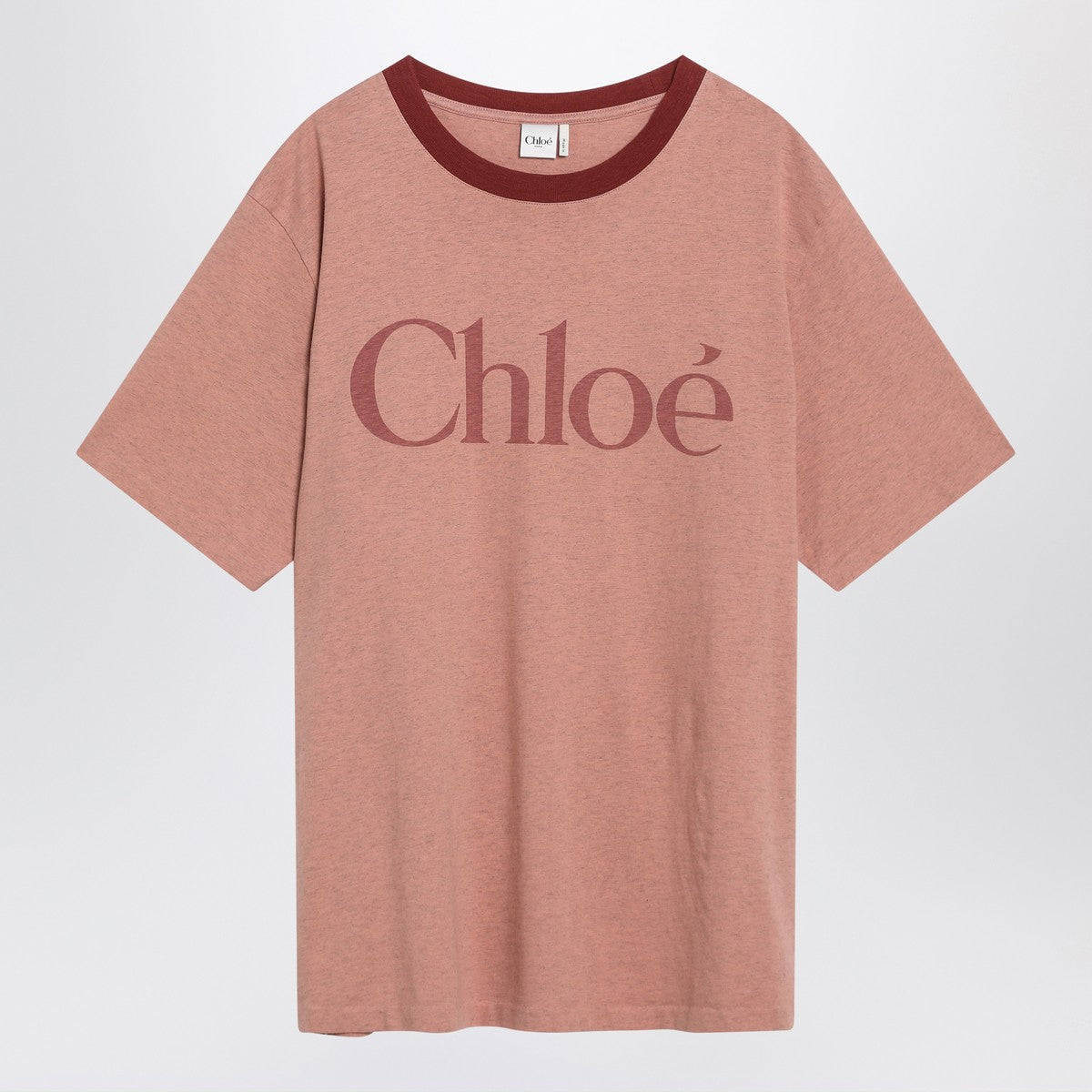 Chloé Pink cotton T-shirt with logo Chloé 