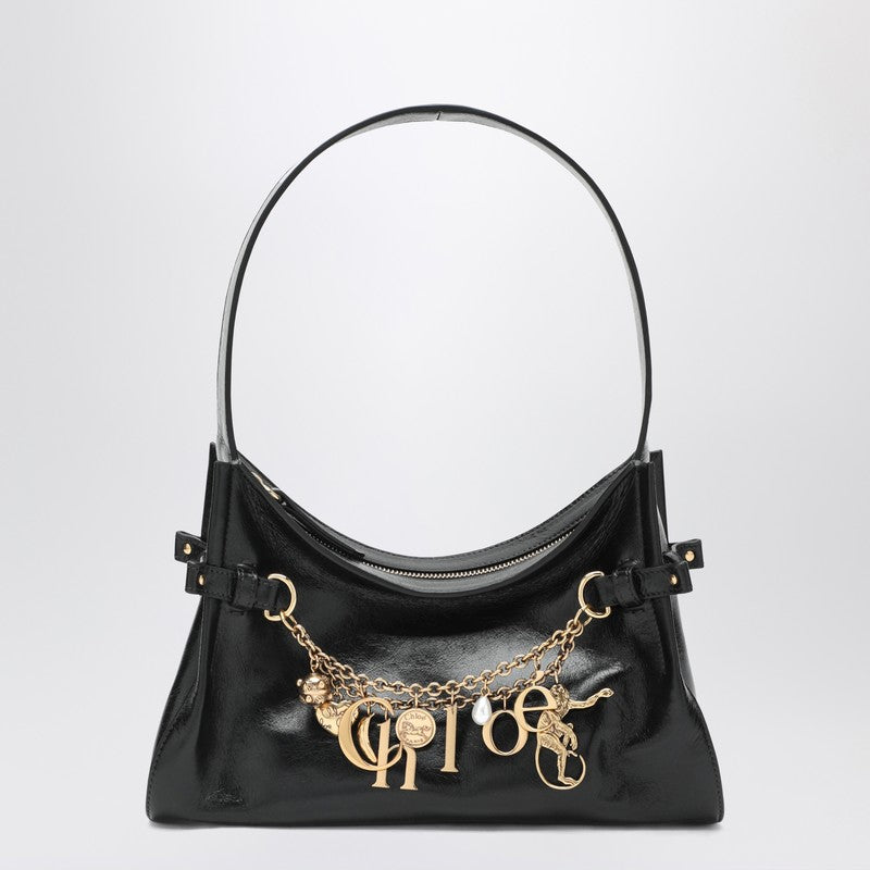 Black leather Chloé Charms Hobo bag