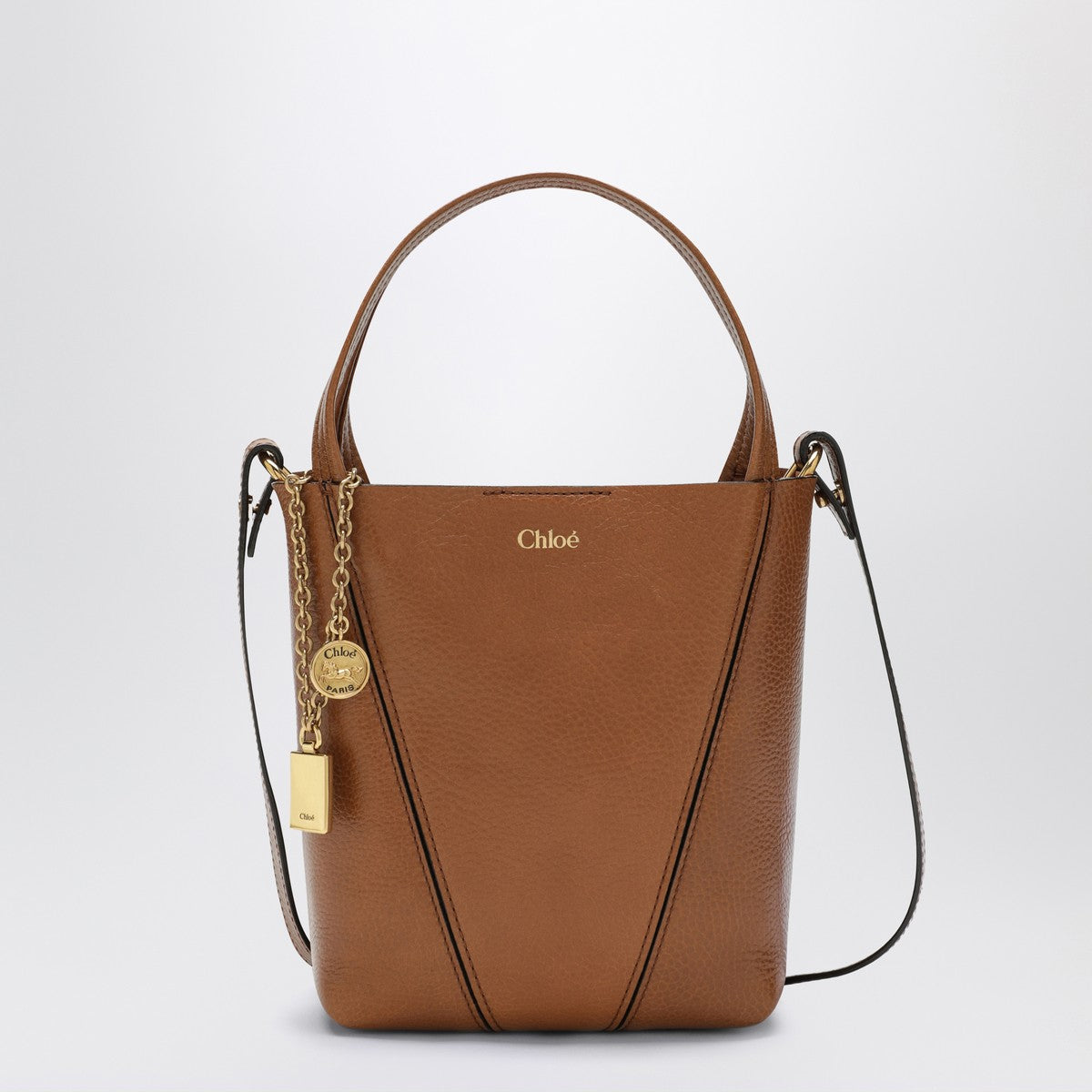 Chloé Small Spin brown leather tote bag Chloé 