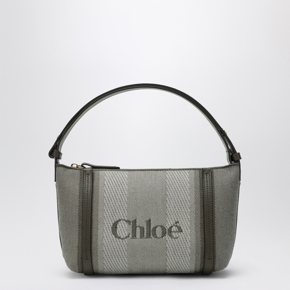 Dark green striped Chloé Carry tote bag in canvas Chloé 