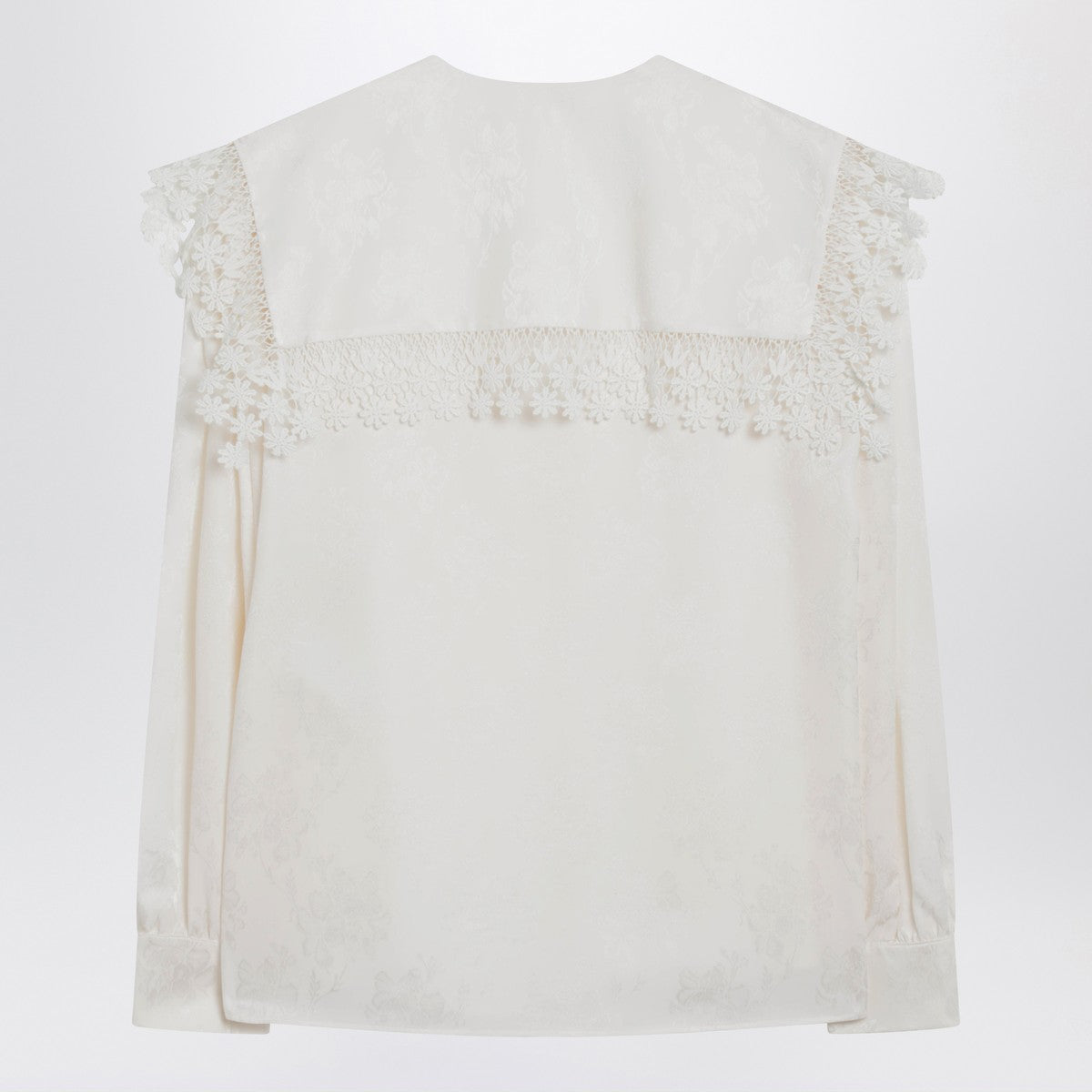 Chloé Jacquard and lace blouse with oversized collar Chloé 