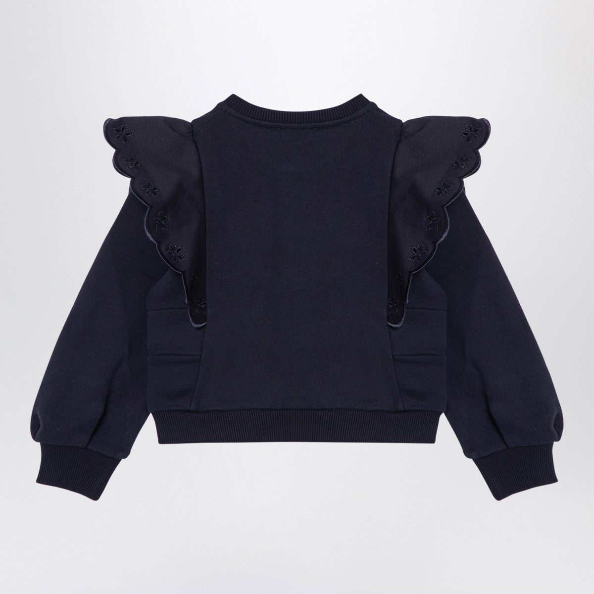 Chloé Navy blue cotton sweatshirt with ruffles Chloé 
