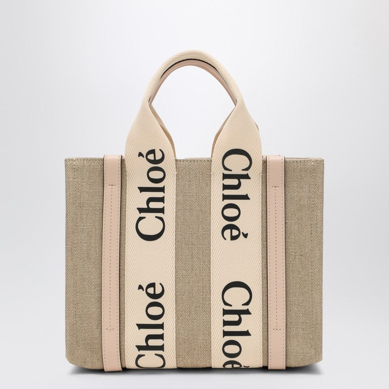 Chloé Woody little bag in beige canvas