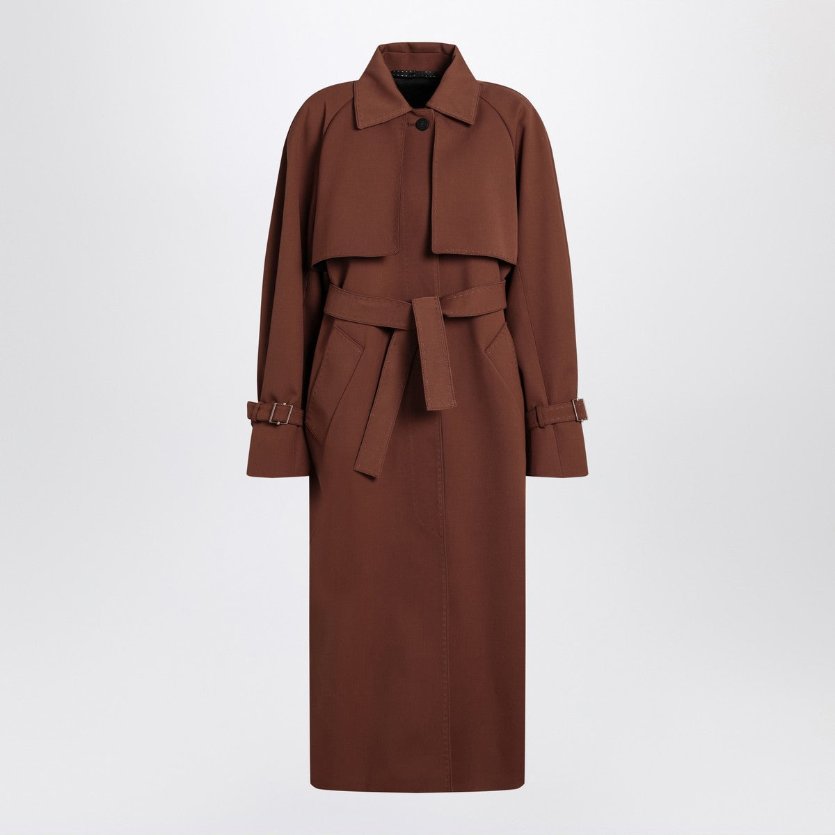 Max Mara Atelier Brown rainproof gabardine trench coat Max Mara Atelier 