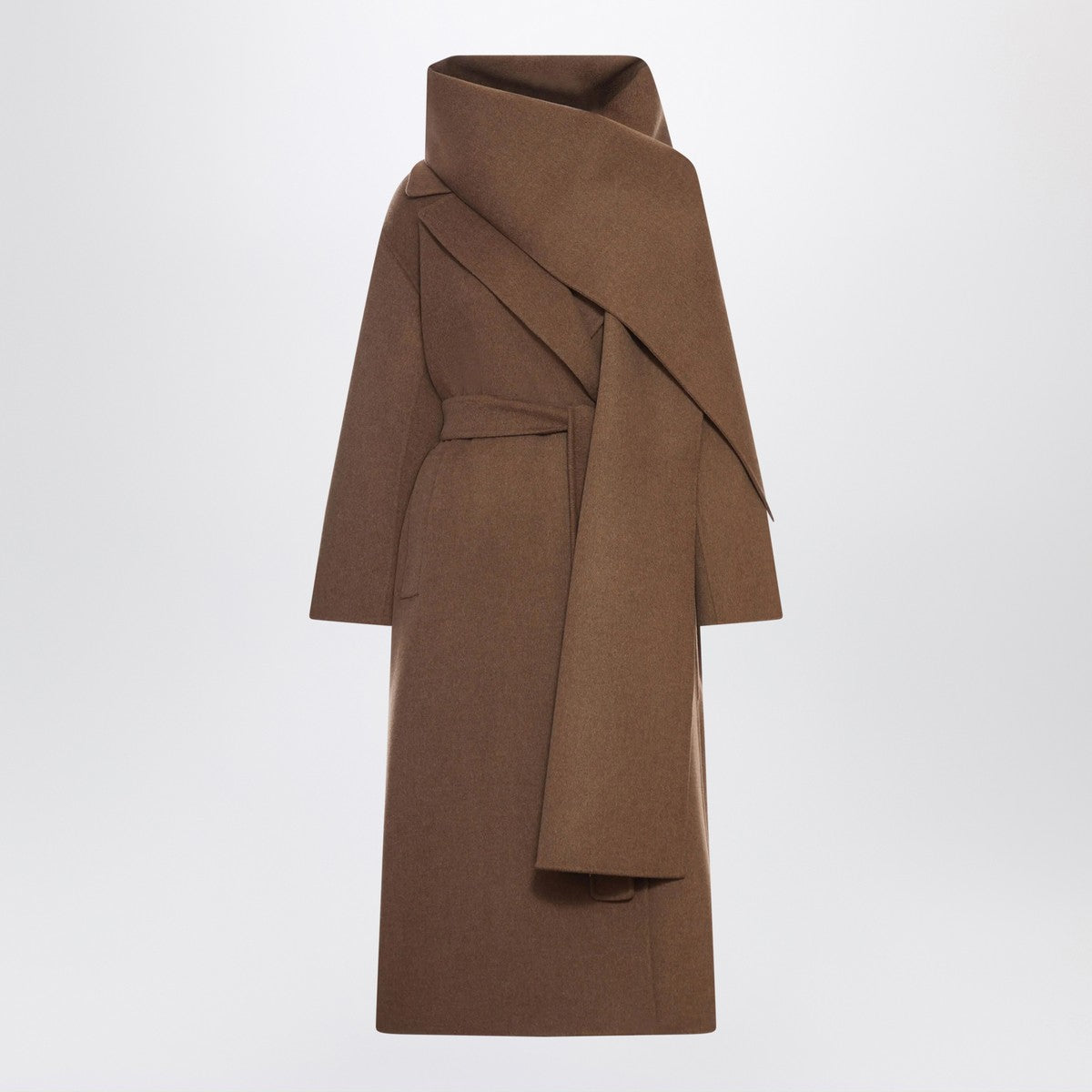S Max Mara Hazelnut wool wrap coat S Max Mara 