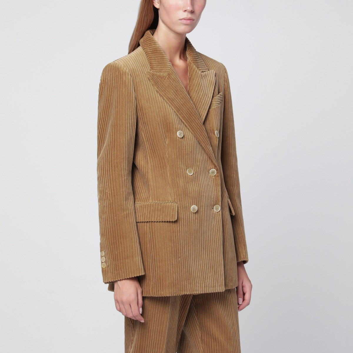 P.A.R.O.S.H. Camel-coloured ribbed velvet jacket P.A.R.O.S.H. 