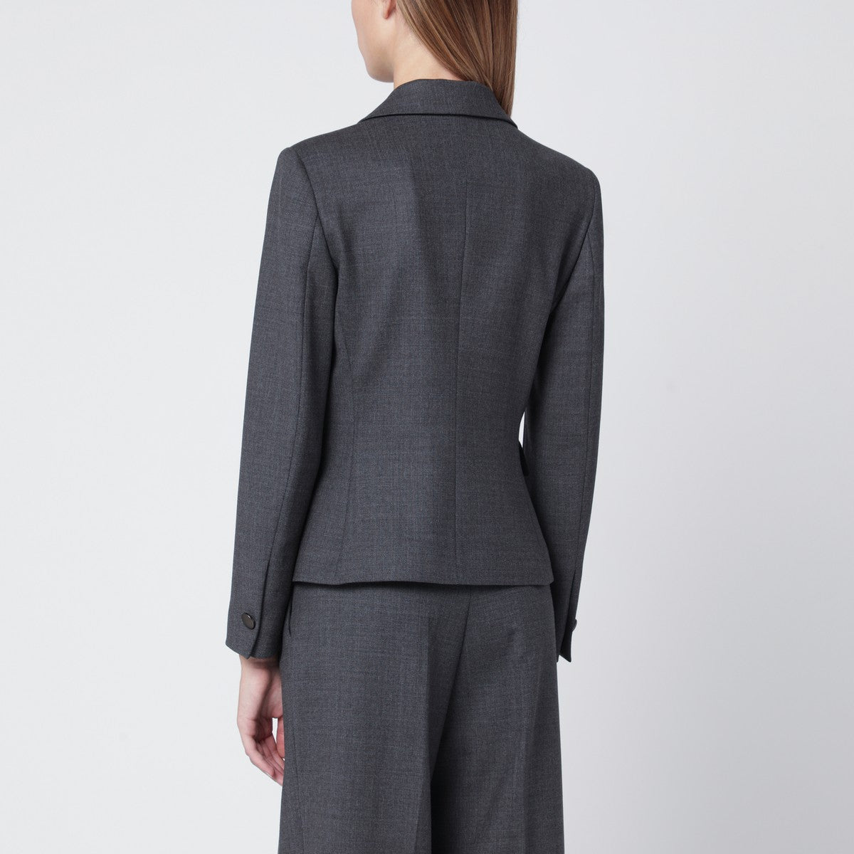 Tagliatore Grey wool-blend single-breasted jacket Tagliatore 