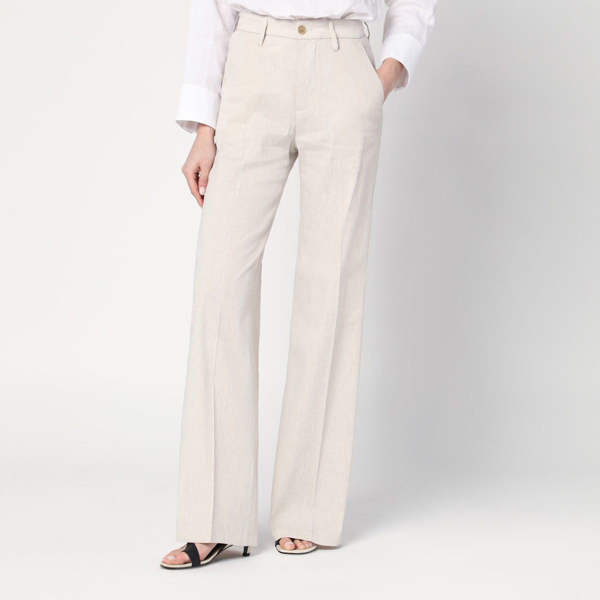 DEPARTMENT 5 Misa grey mélange trousers in linen blend DEPARTMENT 5 
