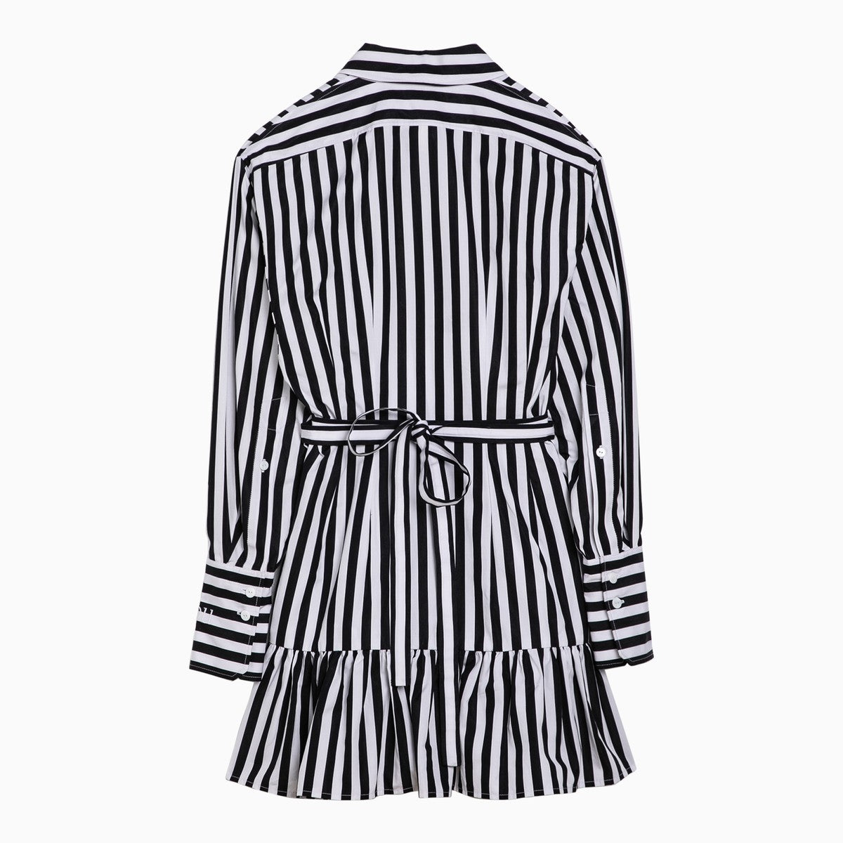 Patou Black/white striped cotton mini chemisier dress Patou 