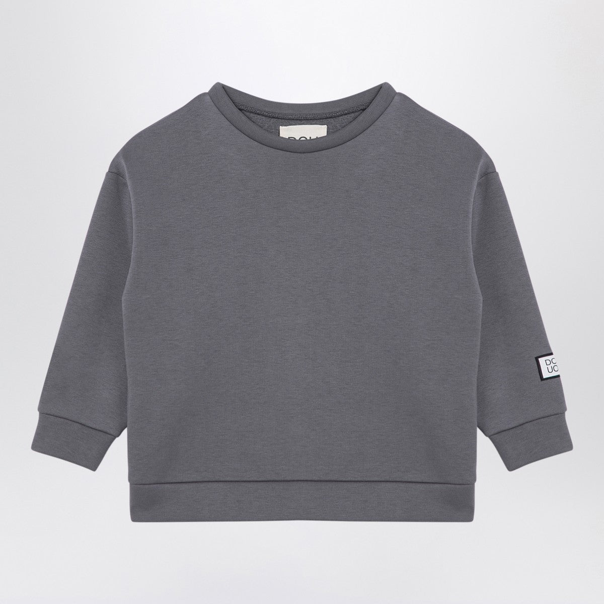 Douuod Grey cotton blend crew-neck sweatshirt Douuod 