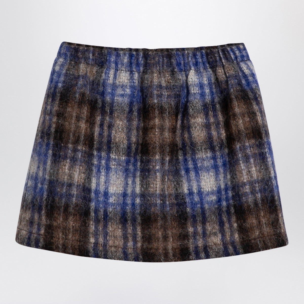Douuod Grey/blue wool blend checked skirt Douuod 