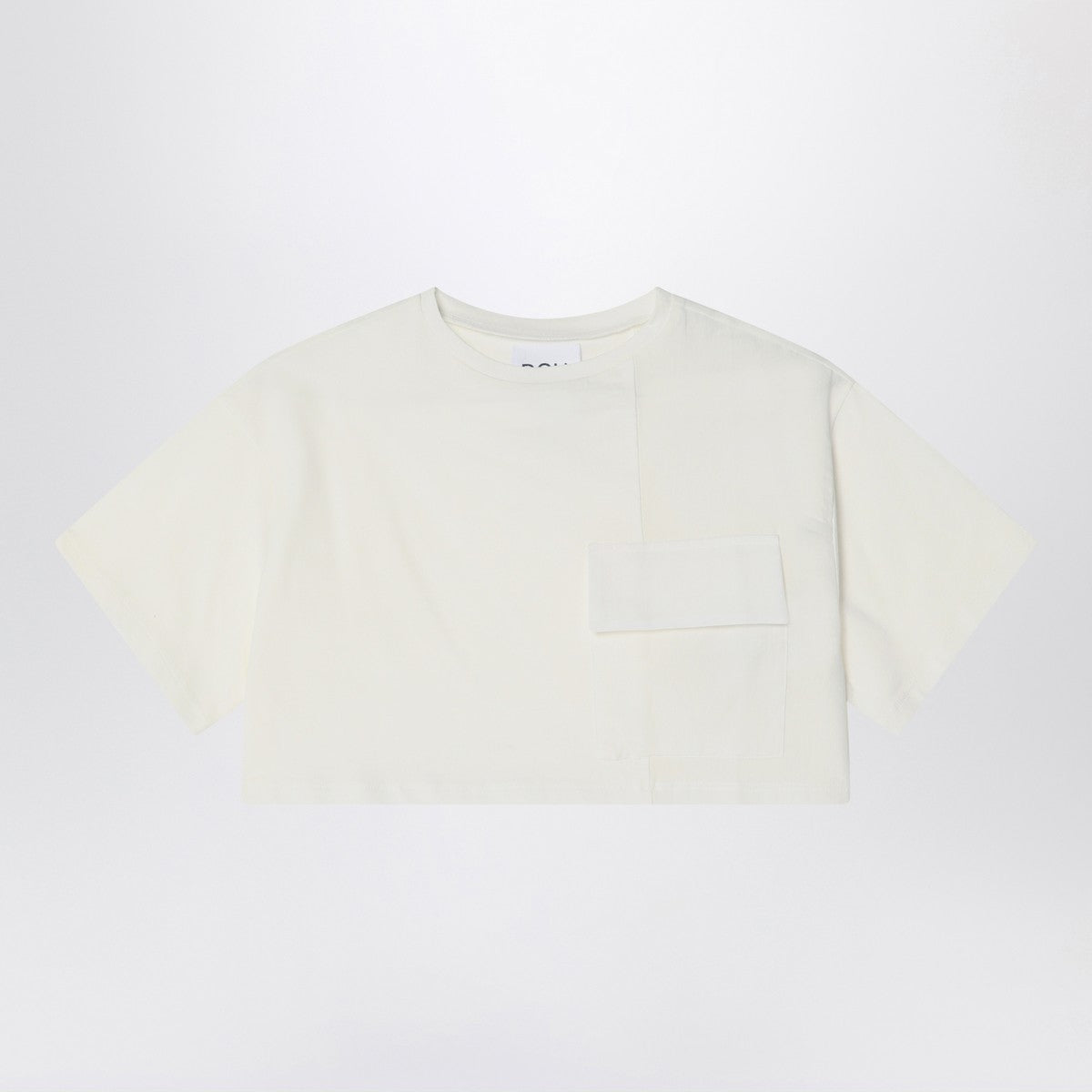 Douuod Ivory cropped t-shirt in cotton Douuod 