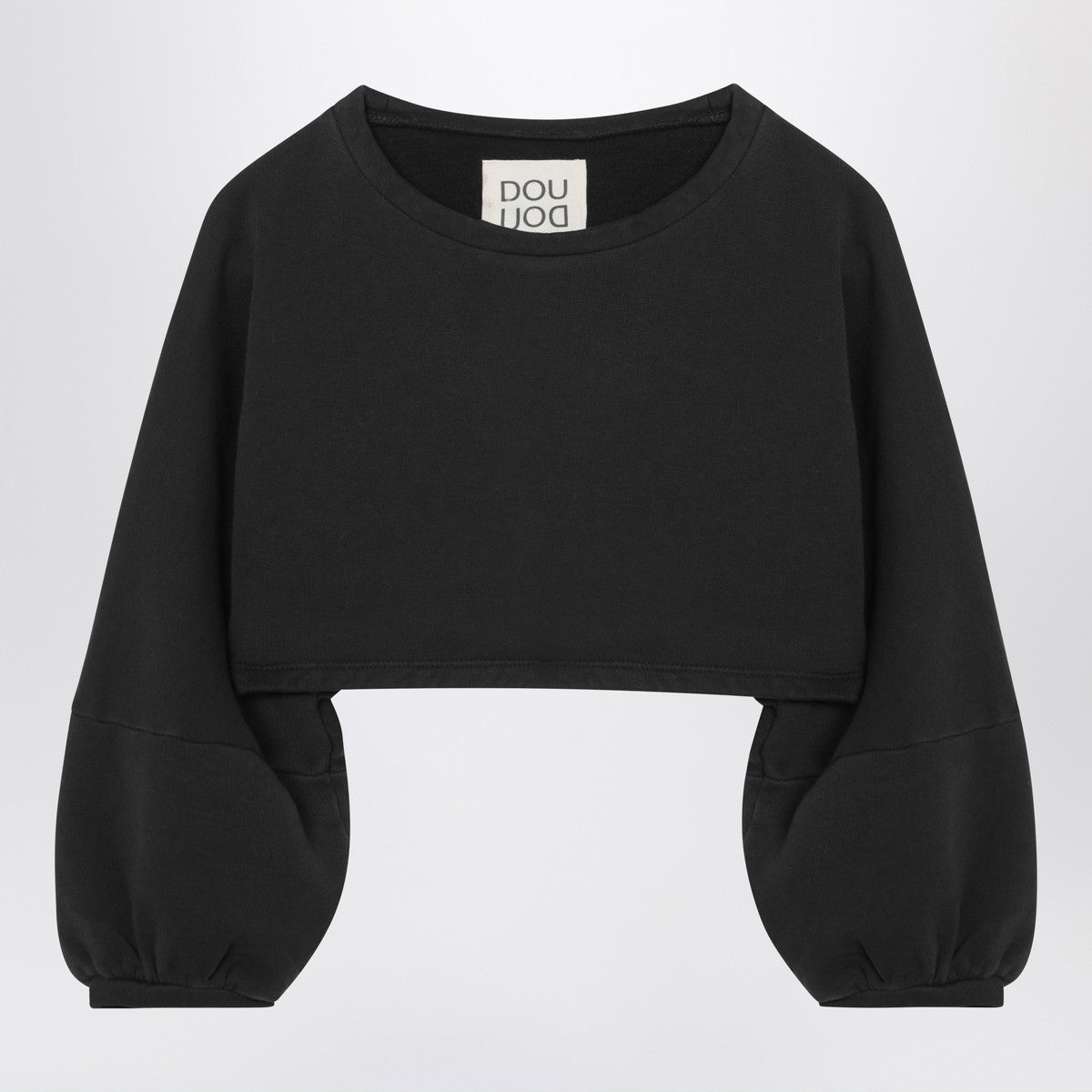 Douuod Cropped sweatshirt in black cotton Douuod 