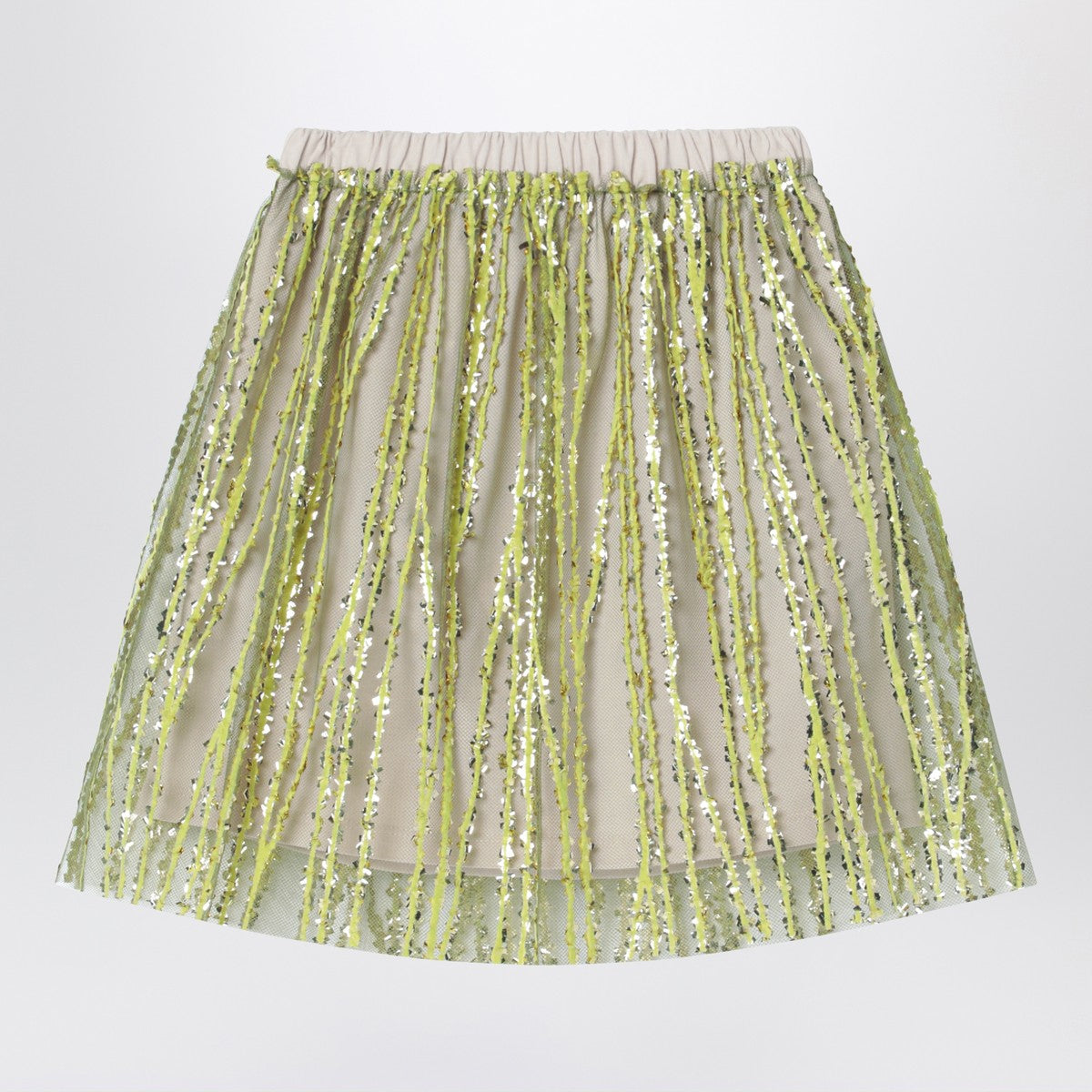Douuod Tulle skirt with lime embroidery Douuod 