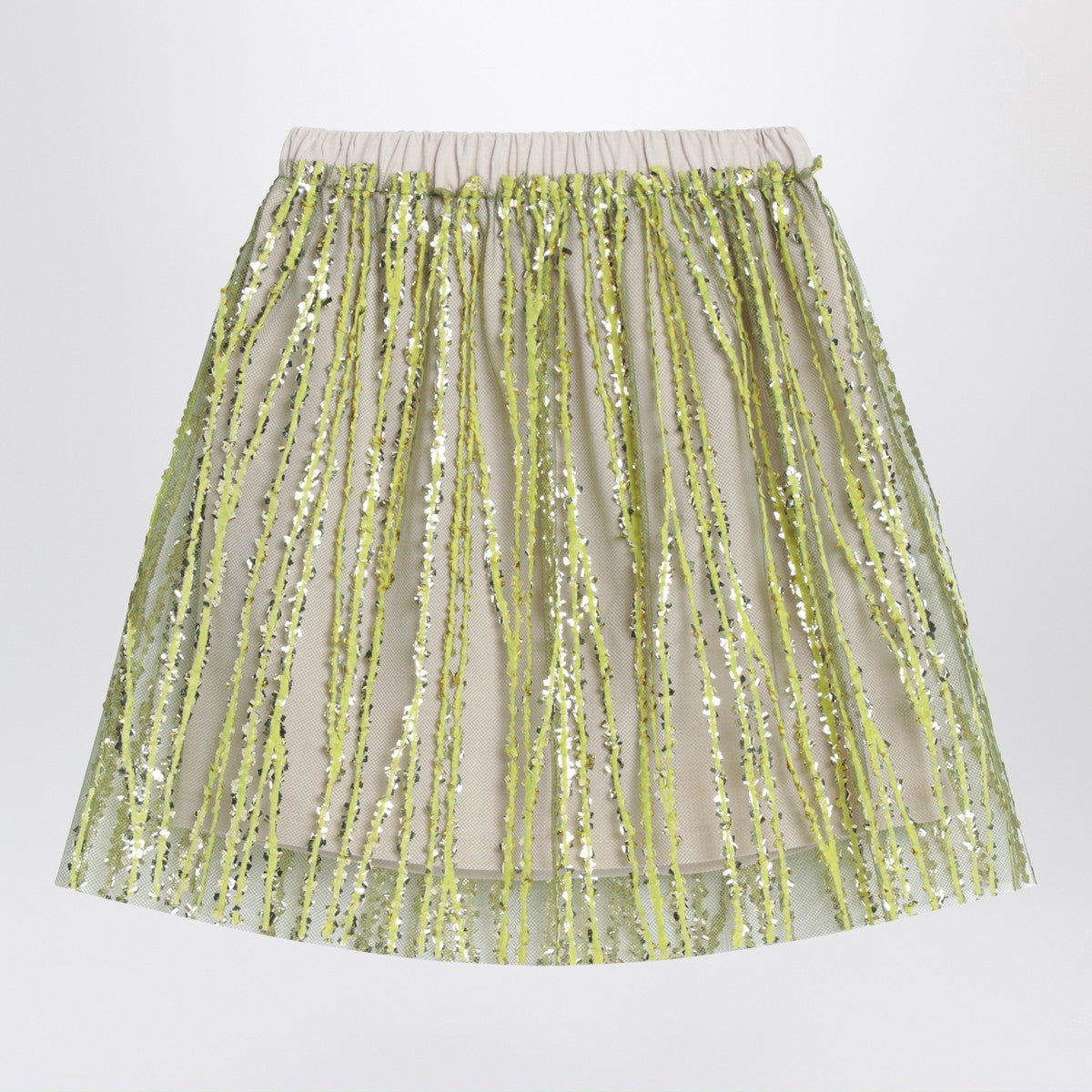 Douuod Tulle skirt with lime embroidery Douuod 