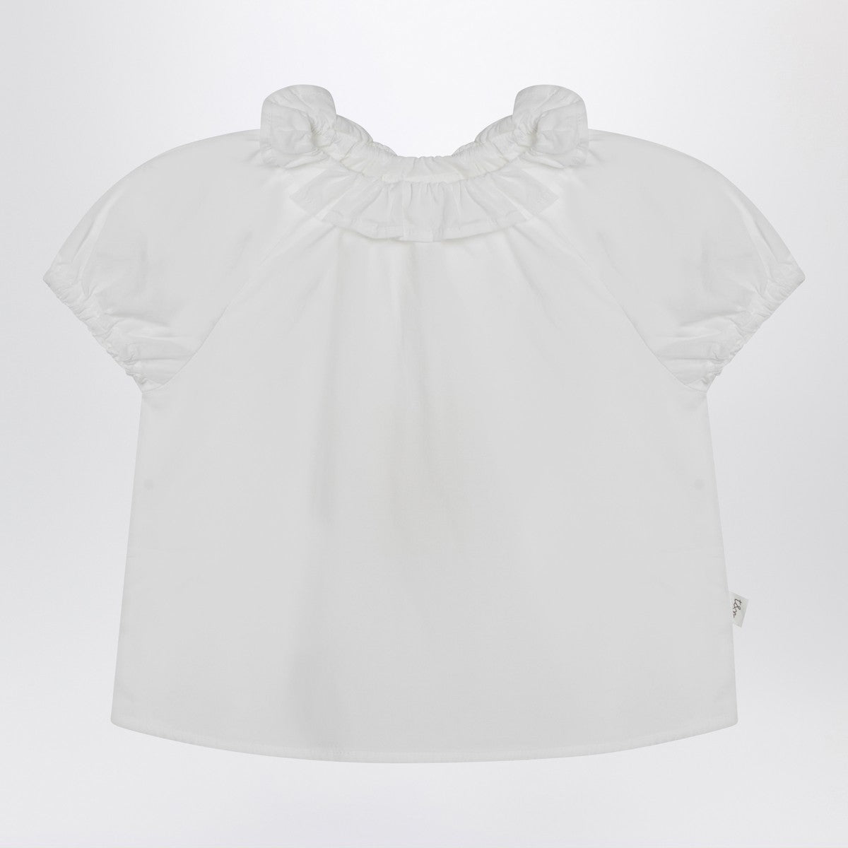 Teddy & Minou White blouse with ruffles in cotton Teddy & Minou 