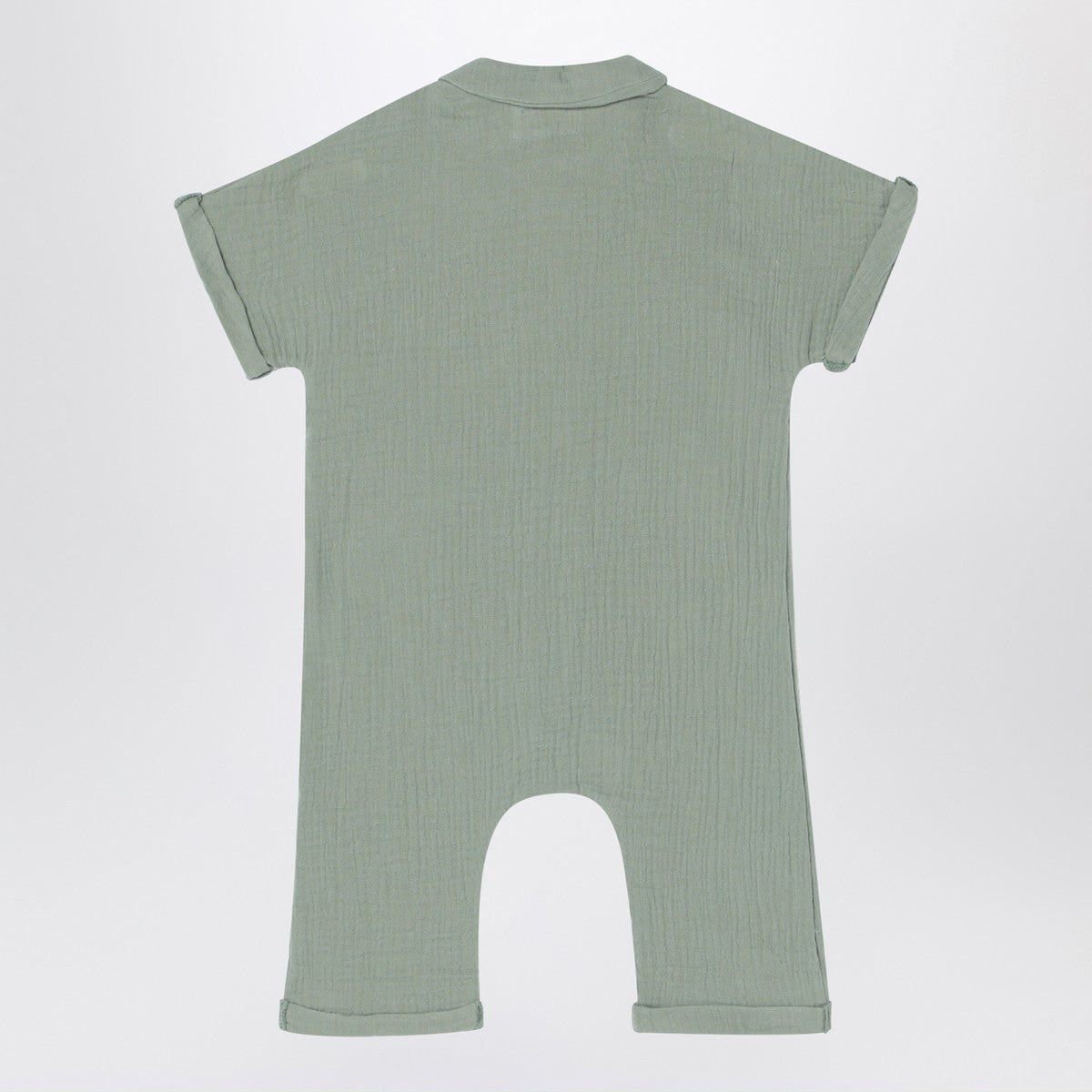 Teddy & Minou Sage green romper in cotton muslin Teddy & Minou 