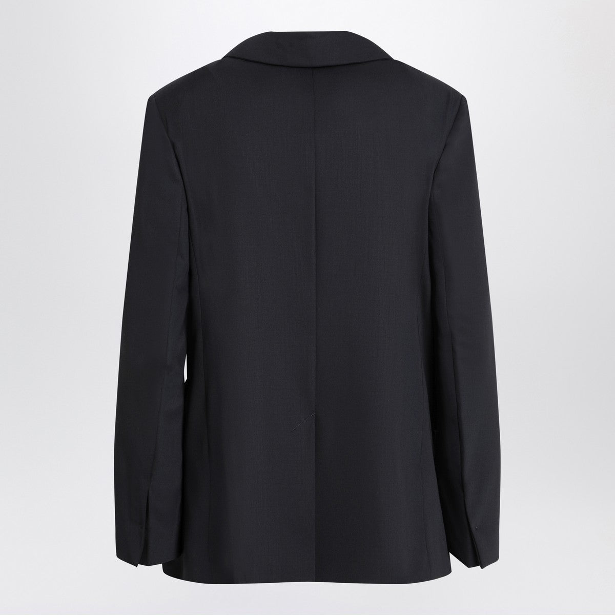 S Max Mara Double-breasted jacket in midnight blue crêpe wool S Max Mara 