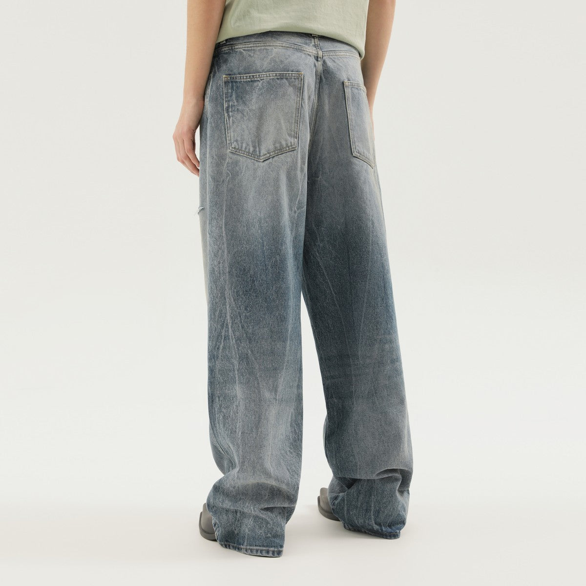 1989 STUDIO Rhodesian pants in stone blue denim 1989 STUDIO 