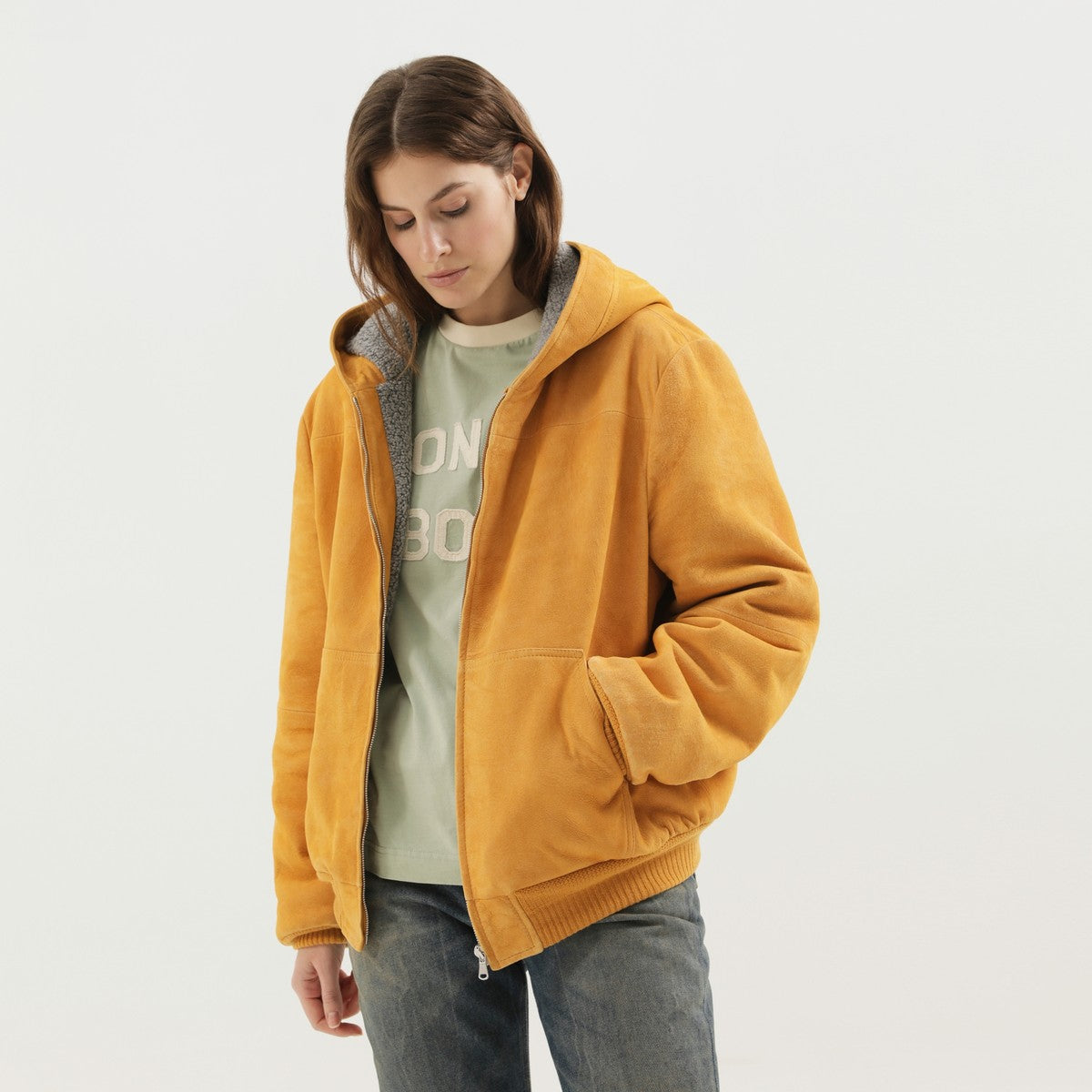 1989 STUDIO Yellow suede hoodie 1989 STUDIO 