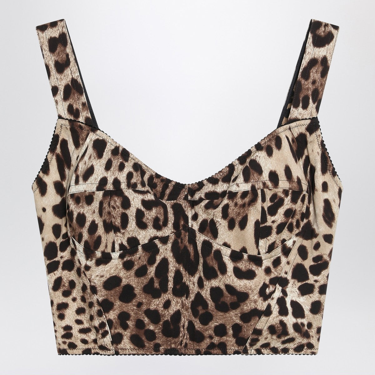 Dolce & Gabbana Dolce&Gabbana Charmeuse bustier with leopard print Dolce & Gabbana 