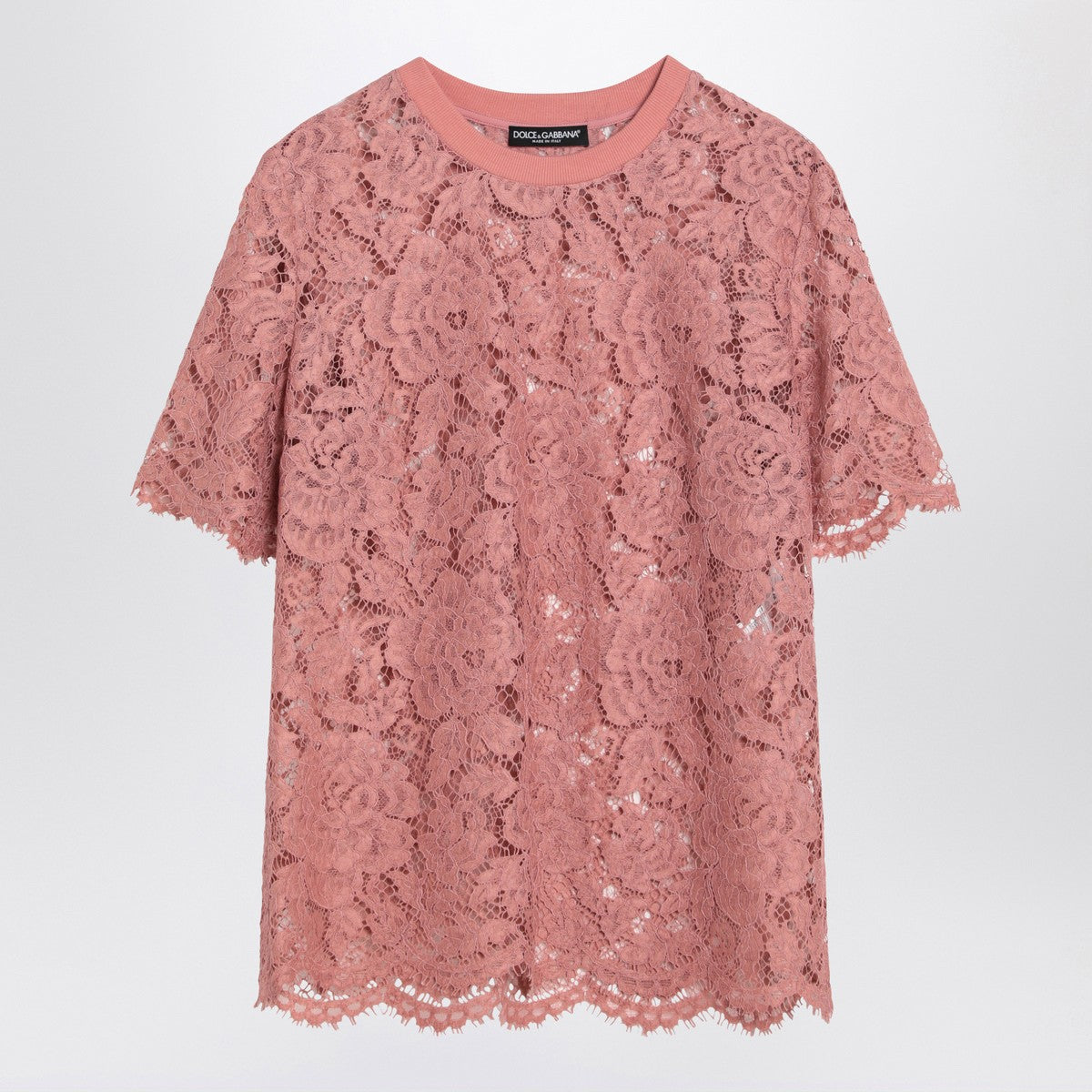 Dolce & Gabbana Dolce&Gabbana Pink lace T-shirt Dolce & Gabbana 