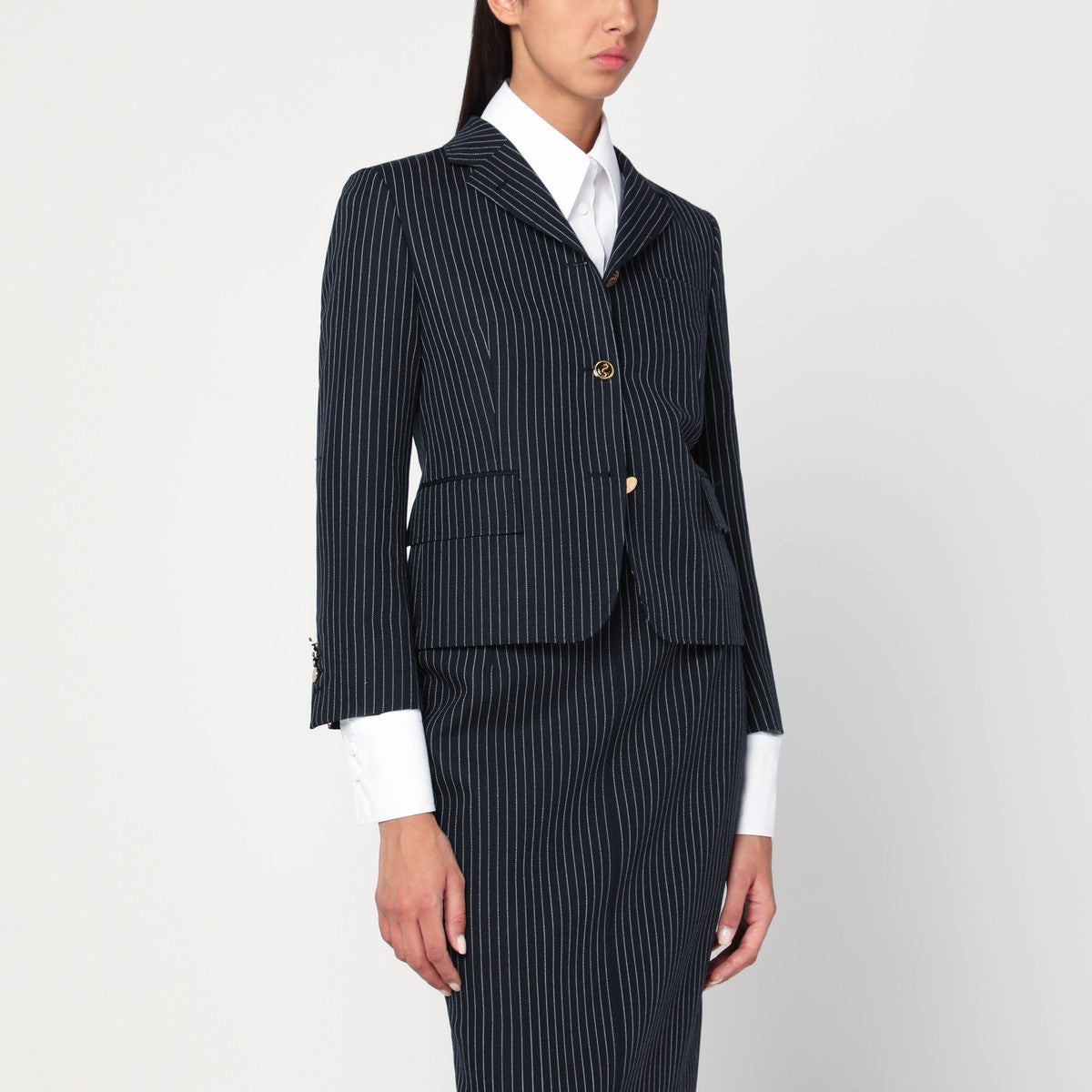 Thom Browne Navy pinstripe wool blazer Thom Browne 