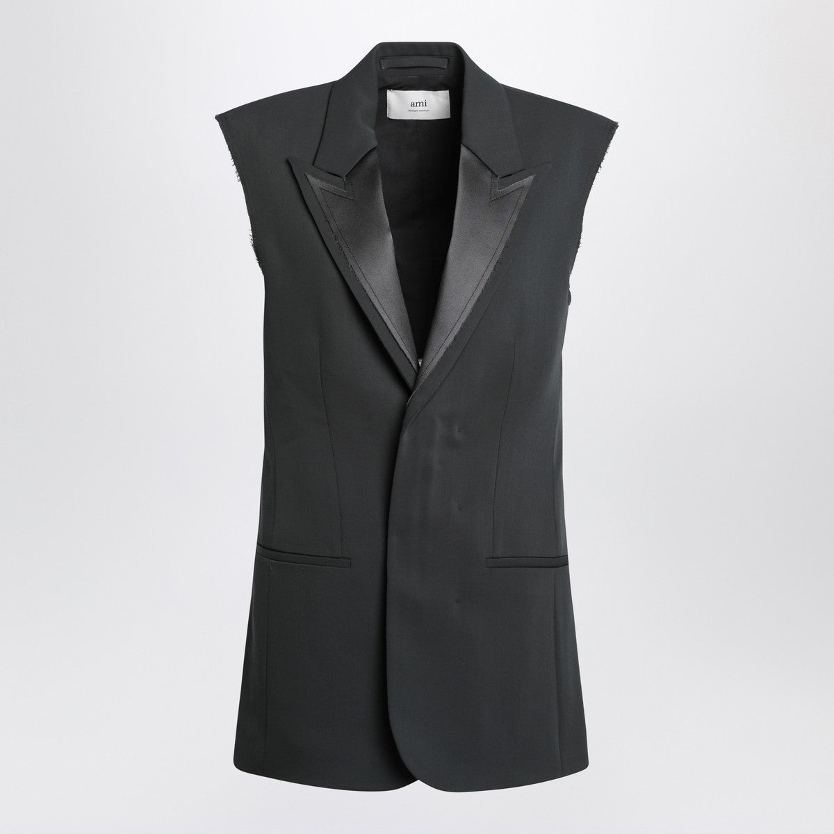 Ami Paris Anthracite grey wool vest Ami Paris 