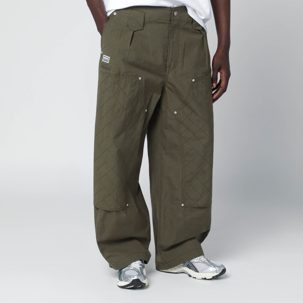 KENZO Khaki green cotton trousers Kenzo 