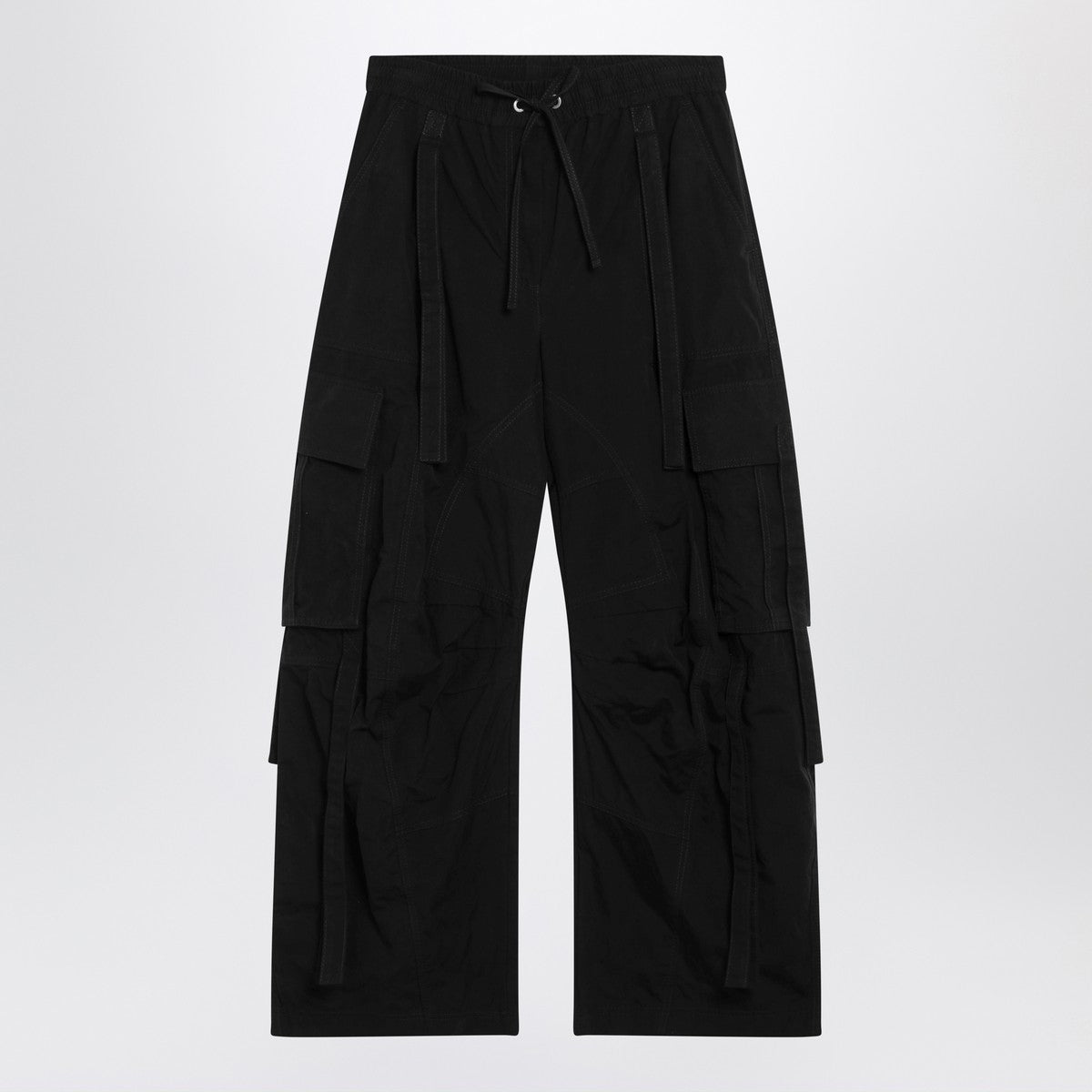 Dolce & Gabbana Dolce&Gabbana Black waxed faille cargo trousers Dolce & Gabbana 