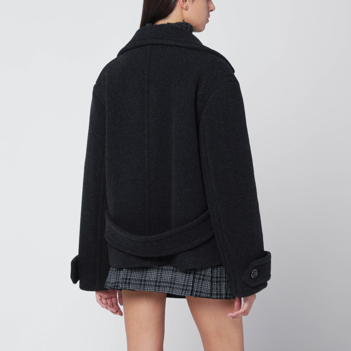 Durazzi Milano Dark grey mélange wool coat Durazzi Milano 