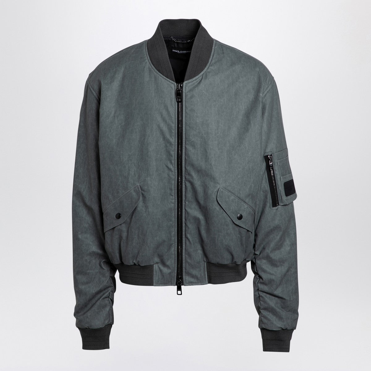 Dolce & Gabbana Dolce&Gabbana Light grey linen bomber jacket Dolce & Gabbana 