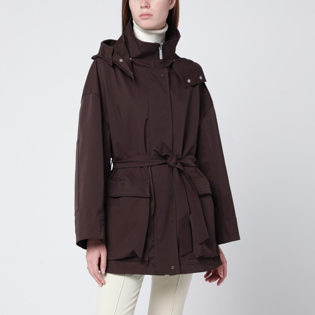HERNO Short Laminar coffee-colored parka HERNO 