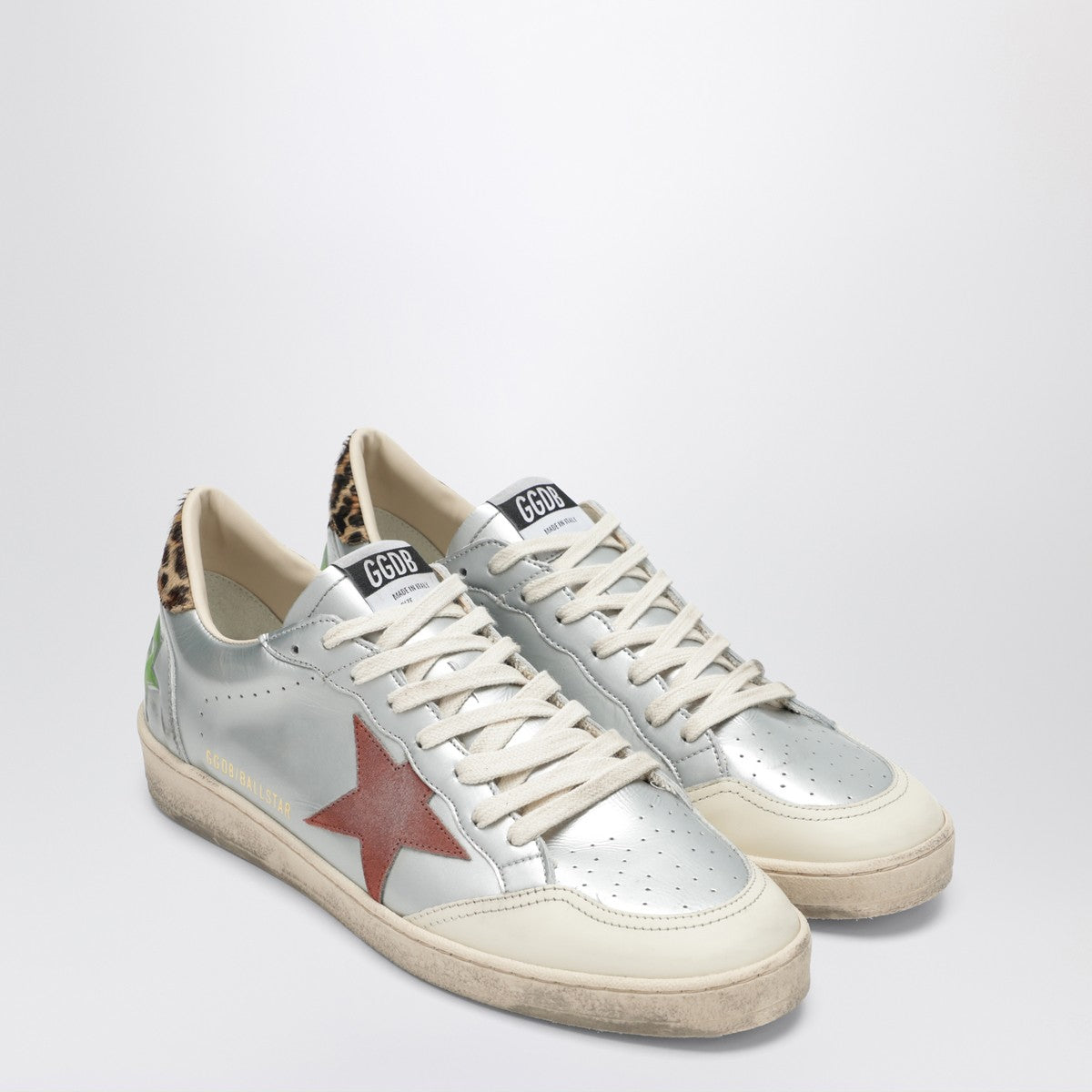 Golden Goose Sneaker Ballstar silver/red/leopard Golden Goose 